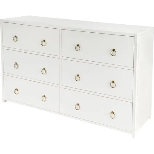 Sully 6-Drawer Dresser - White