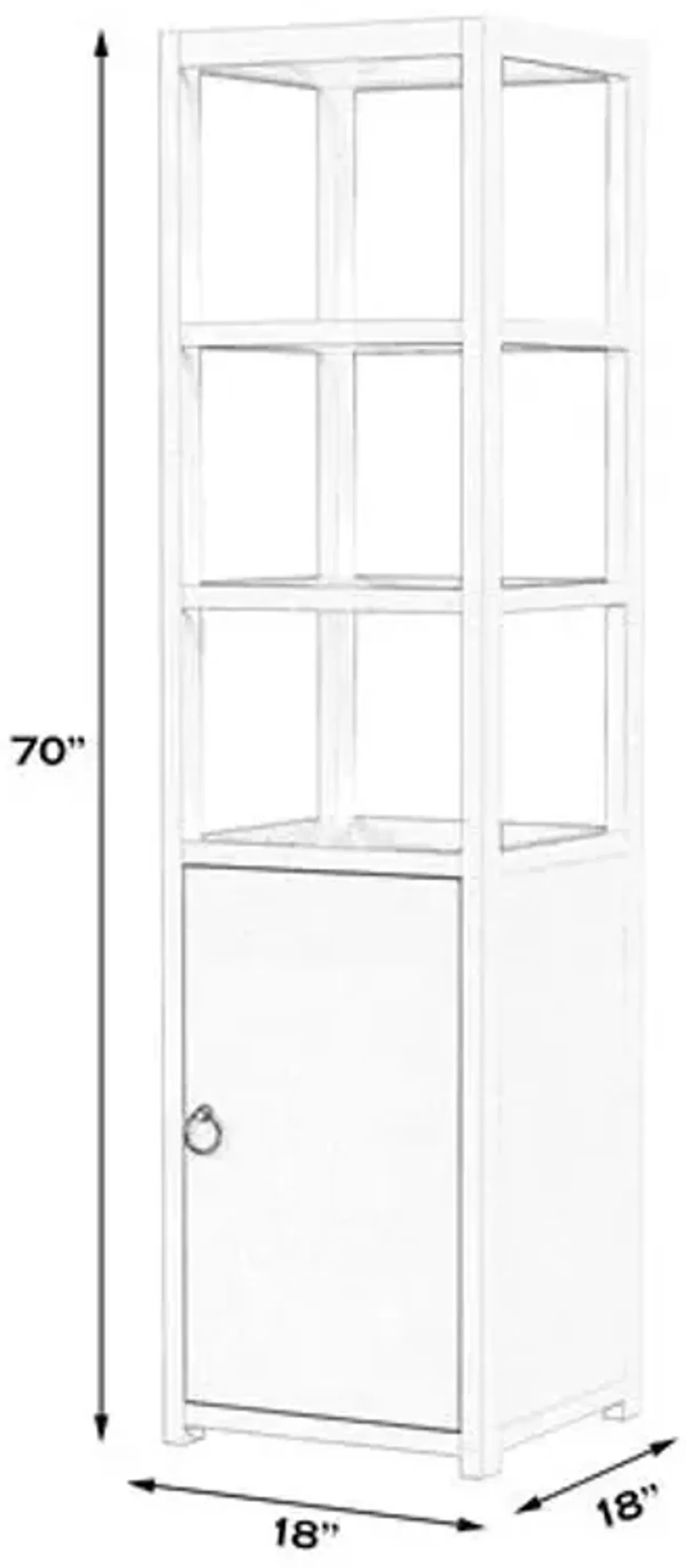 Sully Narrow Bookcase - White