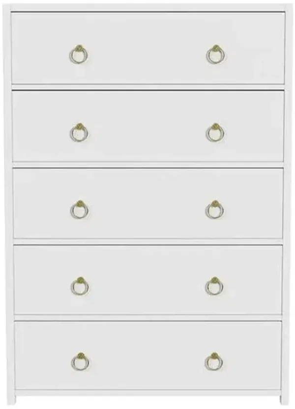 Sully 5-Drawer Dresser - White