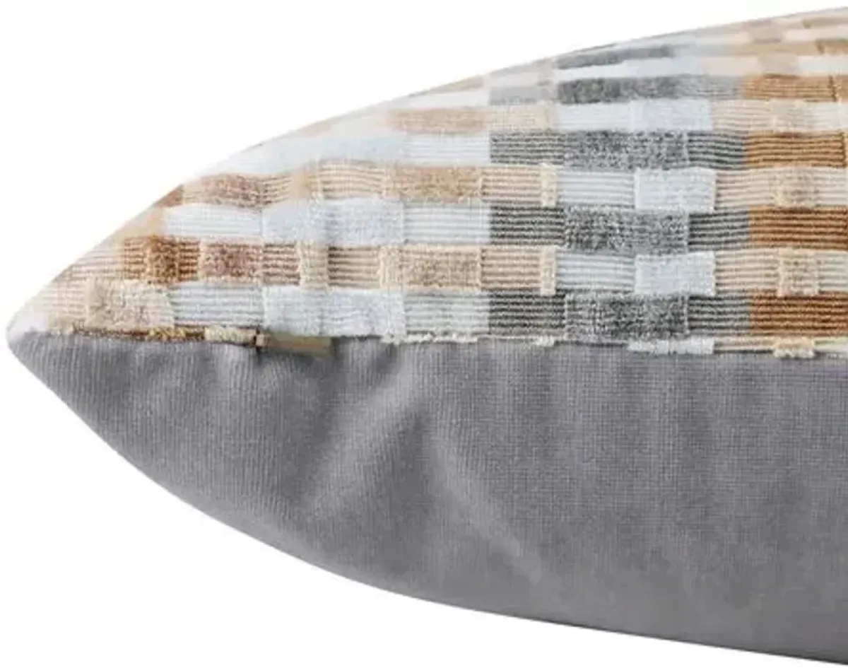 Elliott 14x20 Velvet Lumbar Pillow - Stone - The Piper Collection