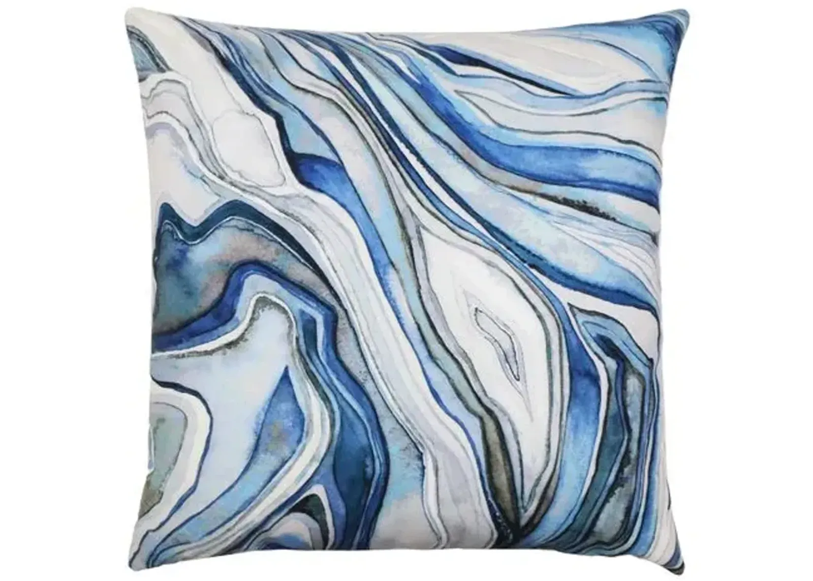 Eva 22x22 Swirl Malachite Pillow - Marine - The Piper Collection