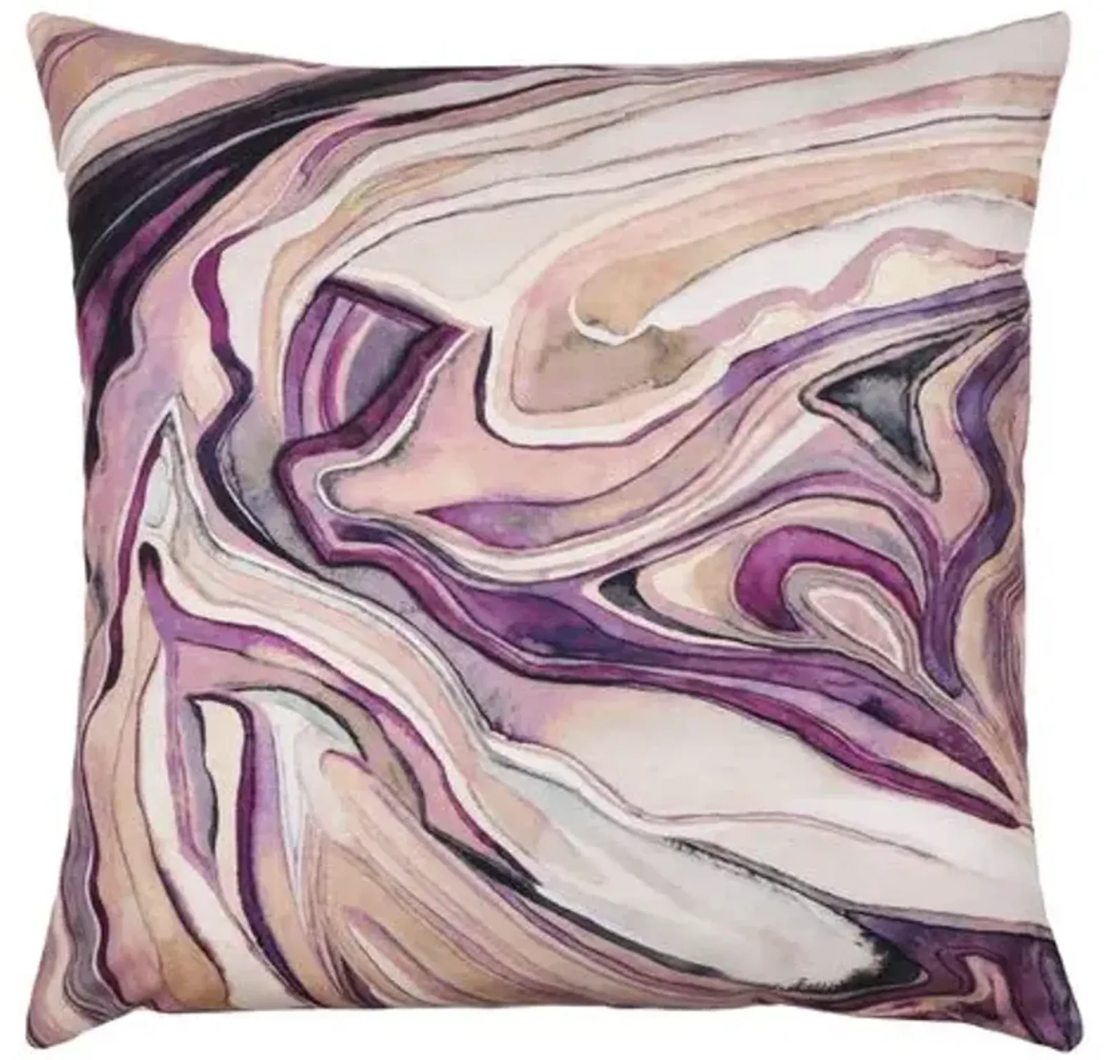 Eva 22x22 Swirl Malachite Pillow - Plum - The Piper Collection