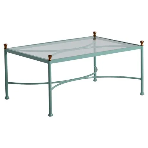 Frances Coffee Table - Celadon/Antique Gold - Green