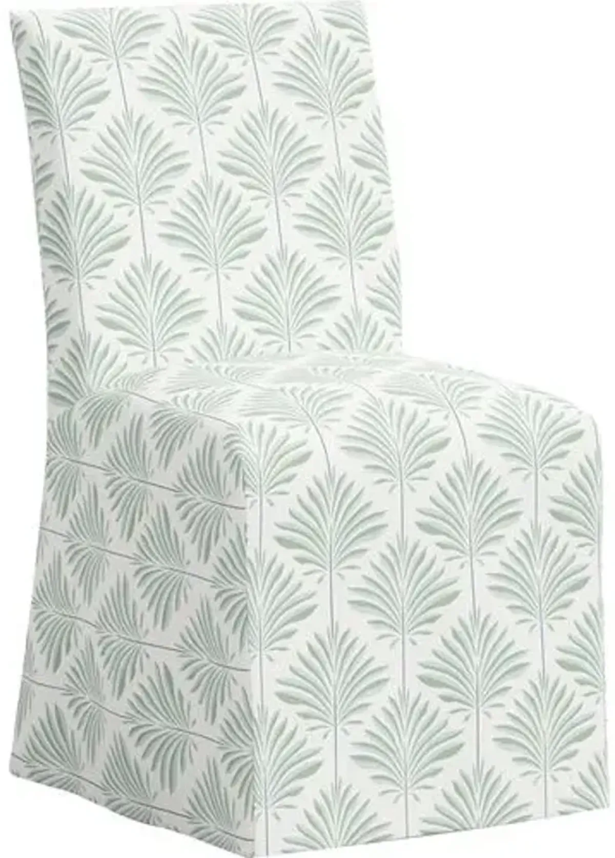 Edith Slipcover Dining Side Chair - Cerifera Palm - Green