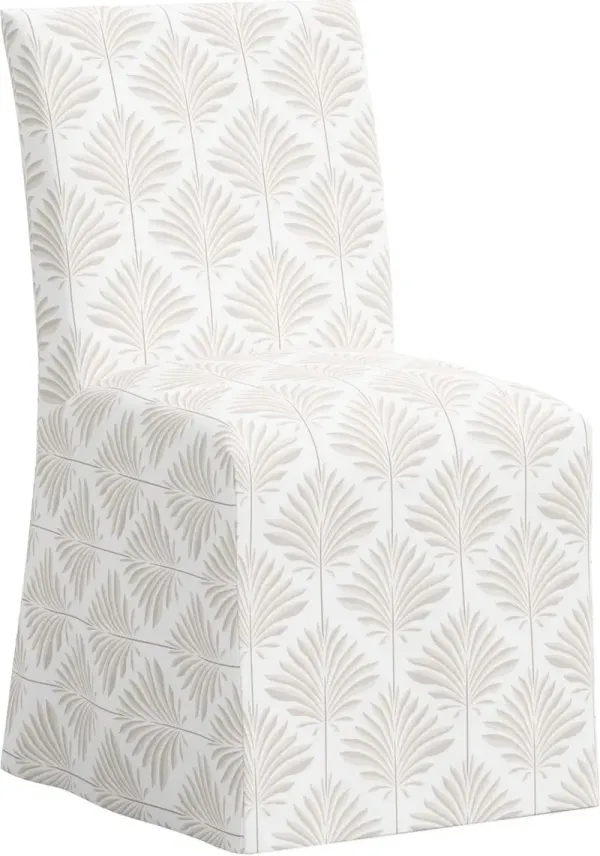 Edith Slipcover Dining Side Chair, Cerifera Palm
