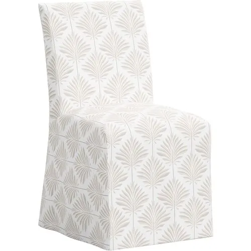 Edith Slipcover Dining Side Chair - Cerifera Palm - Beige