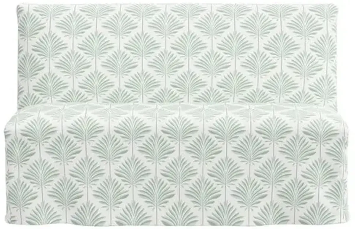 Edith Slipcover Dining Banquette - Cerifera Palm - Green