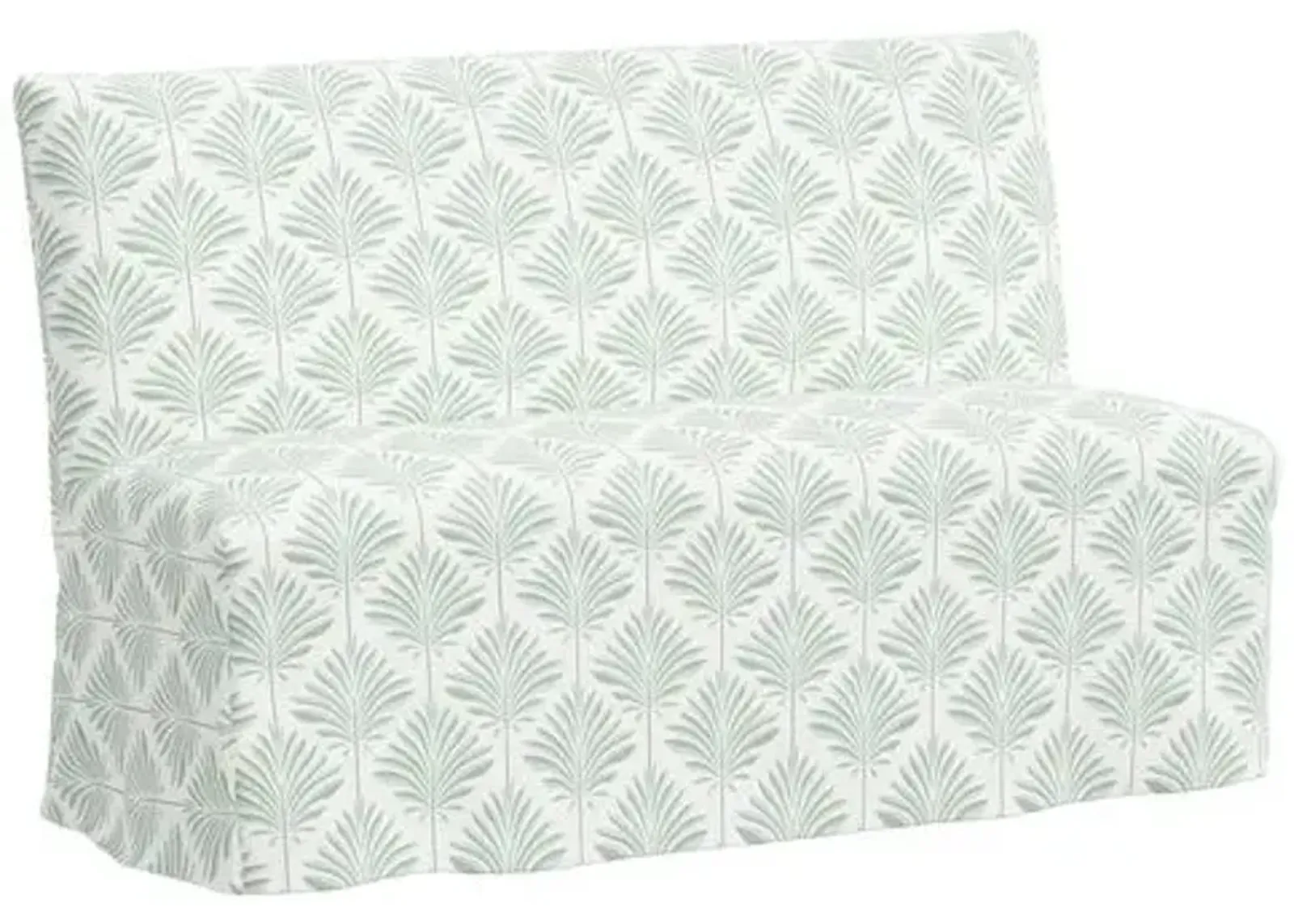 Edith Slipcover Dining Banquette - Cerifera Palm - Green