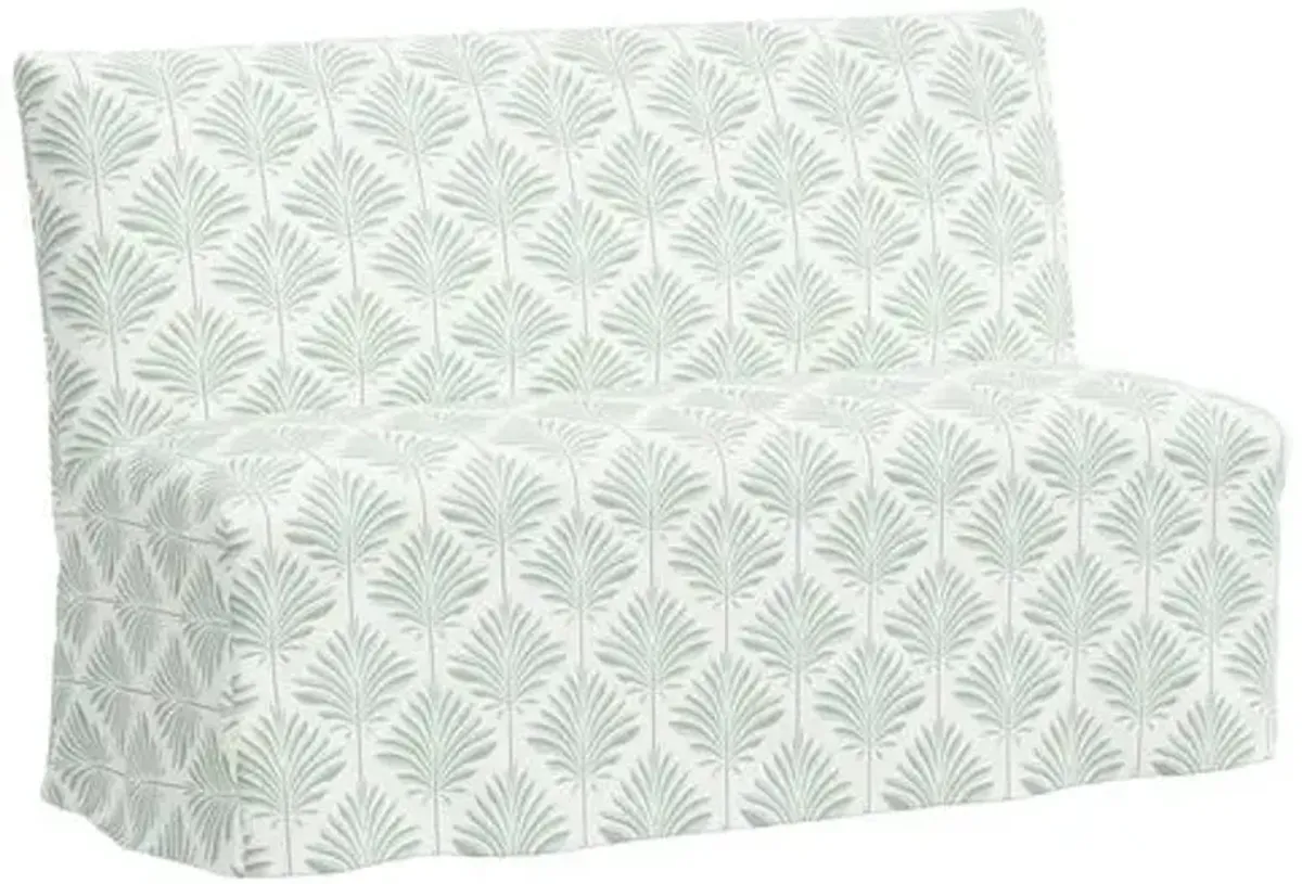 Edith Slipcover Dining Banquette - Cerifera Palm - Green