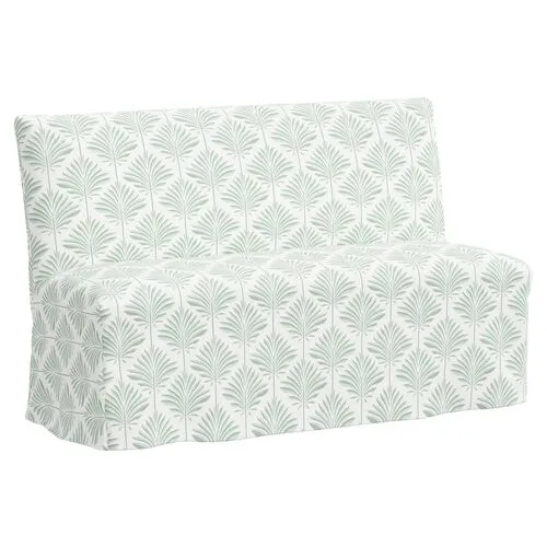 Edith Slipcover Dining Banquette - Cerifera Palm - Green