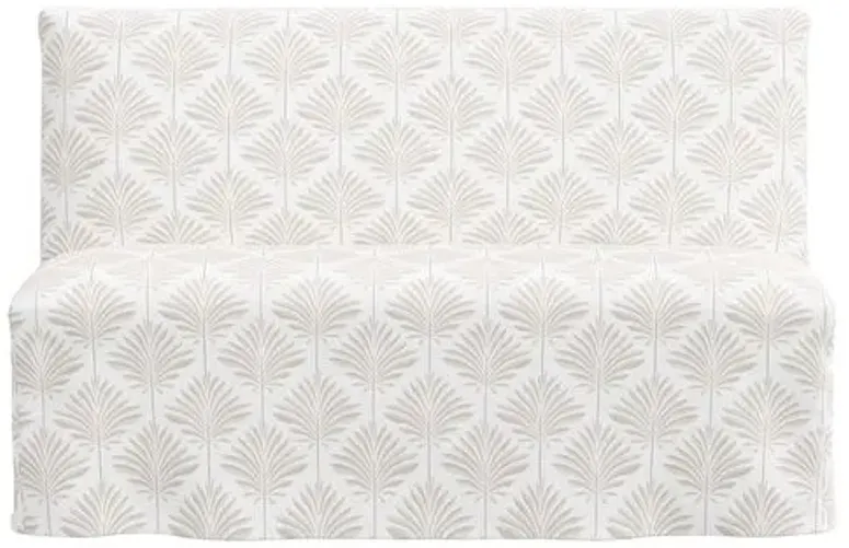 Edith Slipcover Dining Banquette - Cerifera Palm - Beige