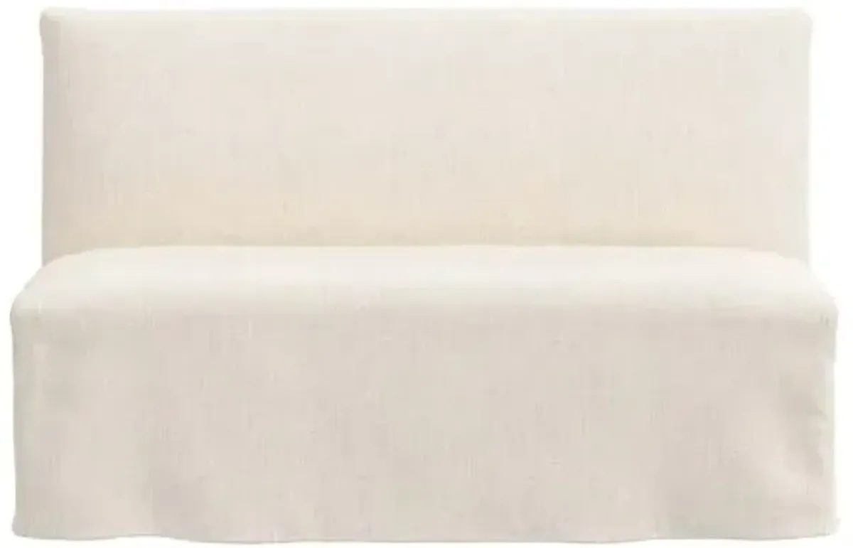 Edith Slipcover Dining Banquette - Linen - Beige