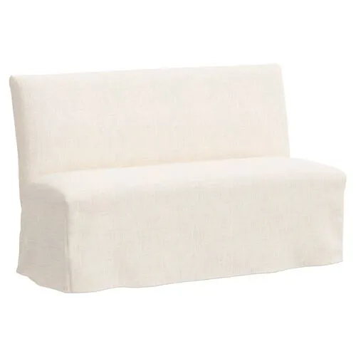 Edith Slipcover Dining Banquette - Linen - Beige