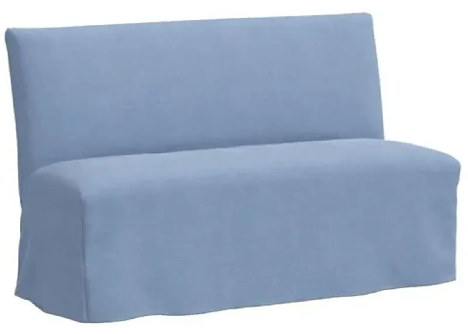 Edith Slipcover Dining Banquette - Linen - Blue