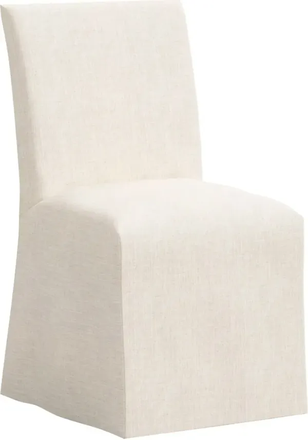 Edith Slipcover Dining Side Chair, Linen