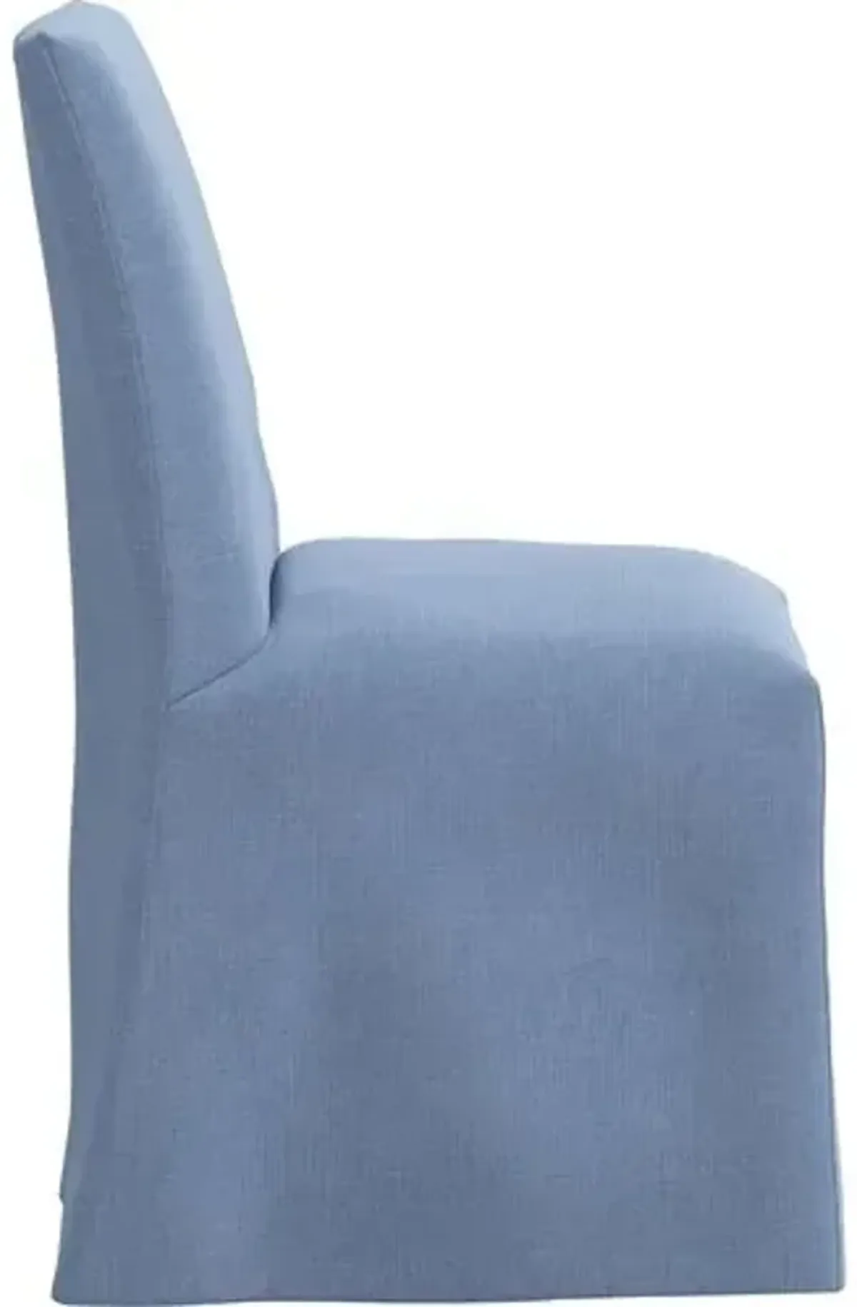 Edith Slipcover Dining Side Chair - Linen - Blue