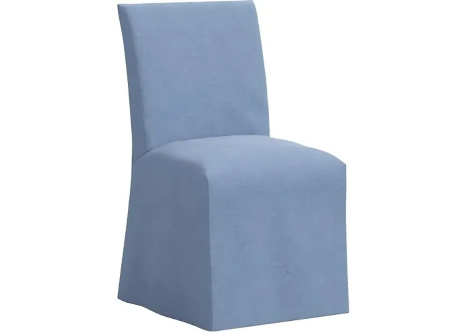 Edith Slipcover Dining Side Chair - Linen - Blue