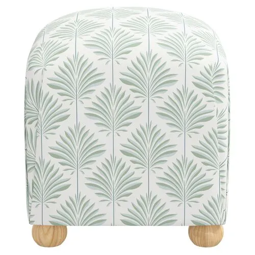 Luna Ottoman - Cerifera Palm - Green