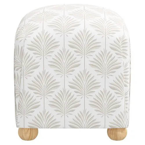 Luna Ottoman - Cerifera Palm - Beige