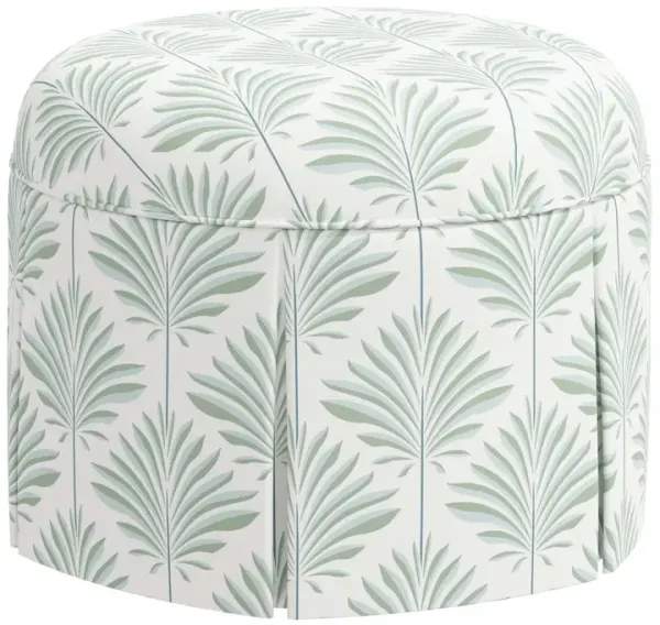 Liza Skirted Ottoman, Cerifera Palm