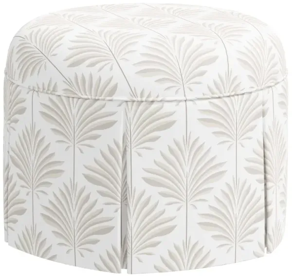 Liza Skirted Ottoman, Cerifera Palm