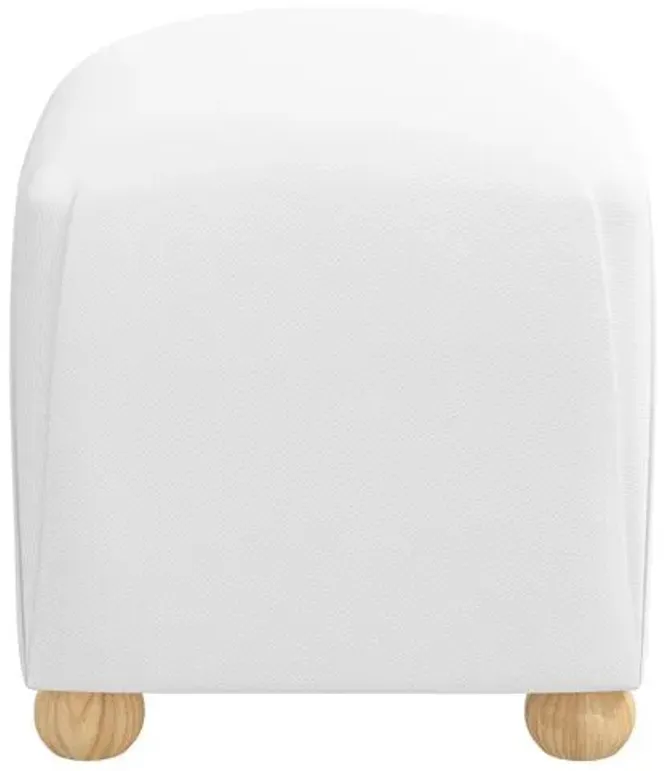 Luna Ottoman - Linen - White