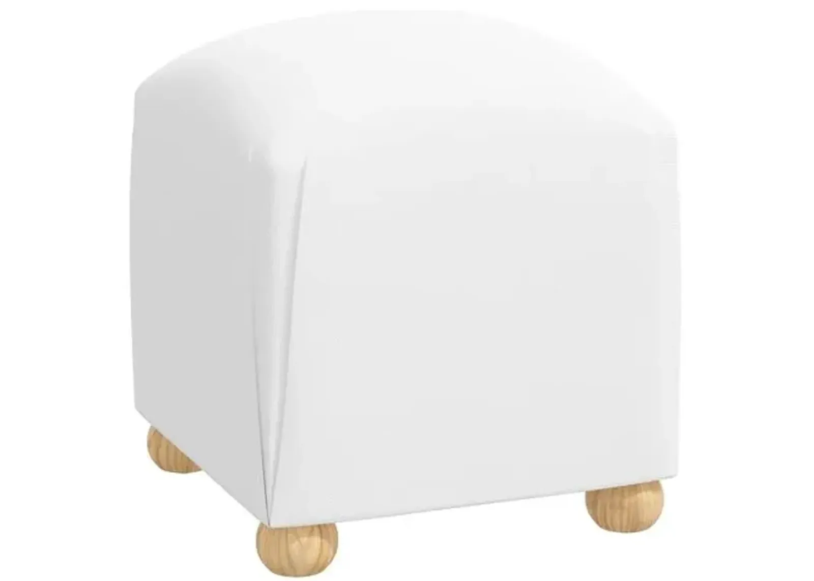 Luna Ottoman - Linen - White