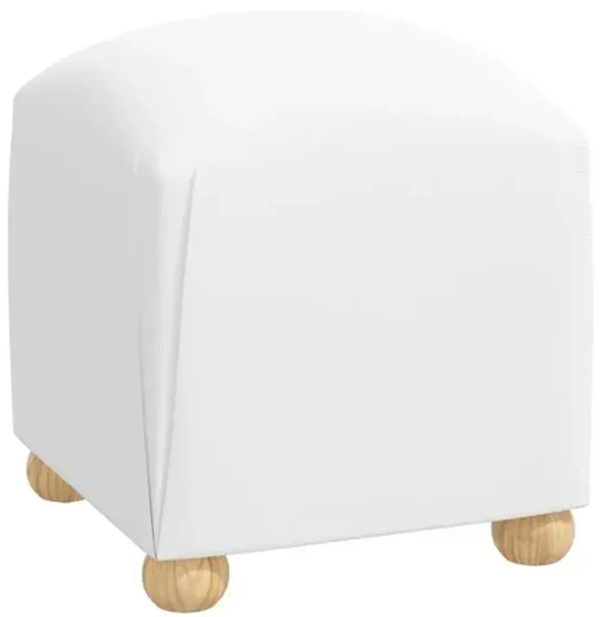 Luna Ottoman - Linen - White