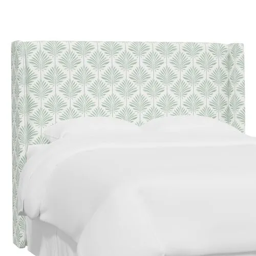 Kelly Wingback Headboard - Cerifera Palm - Green