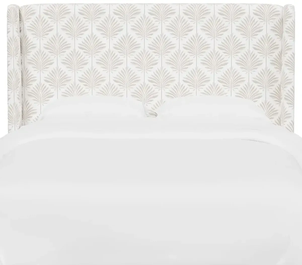 Kelly Wingback Headboard, Cerifera Palm
