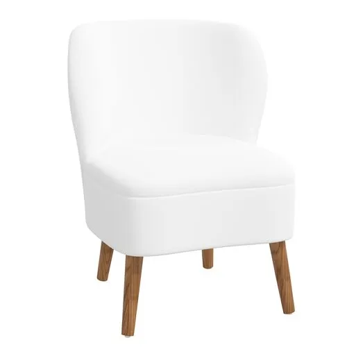 Kiki Accent Chair - Linen - White, Comfortable, Durable, Cushioned