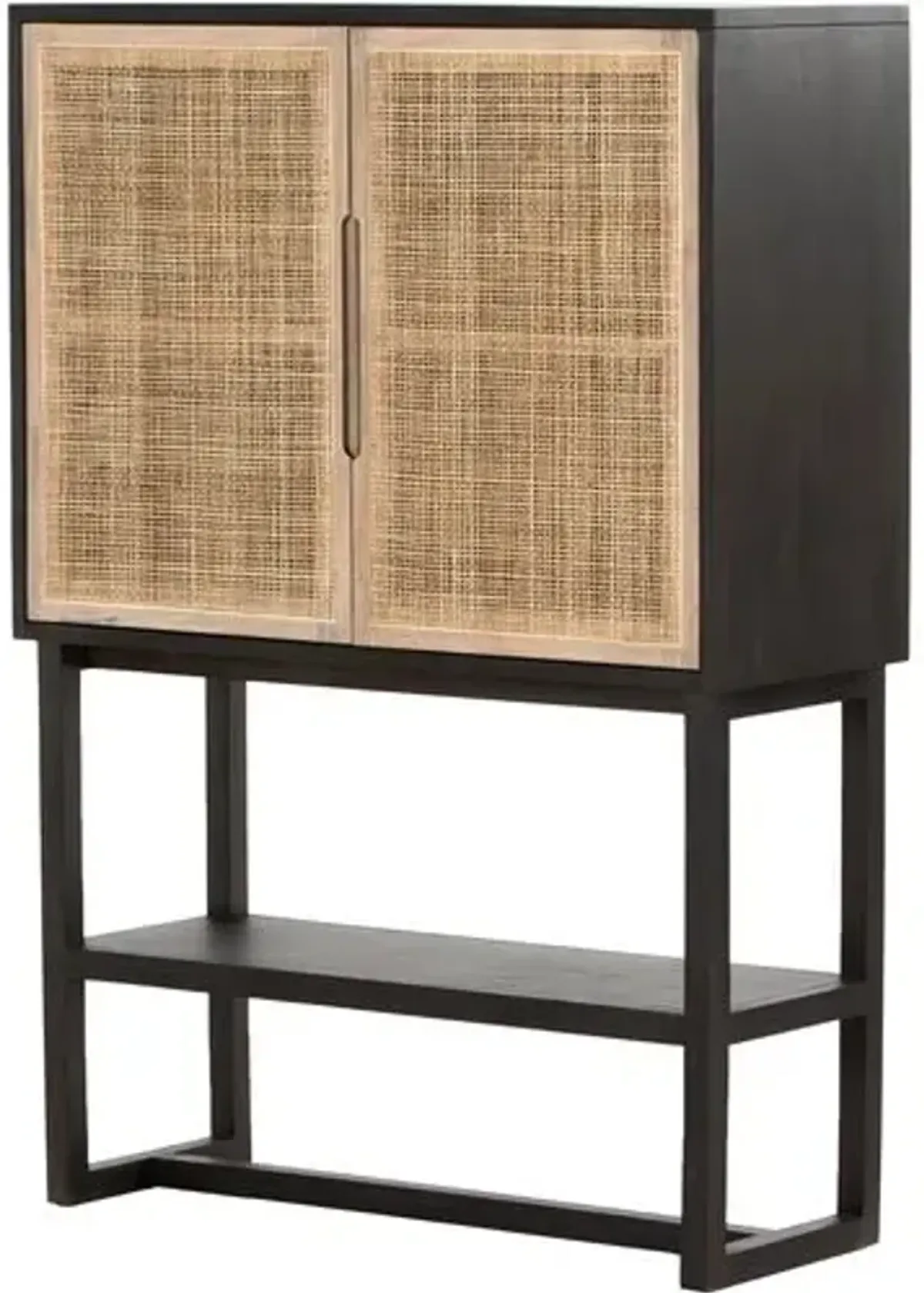 Michaela Cane Bar Cabinet - Black