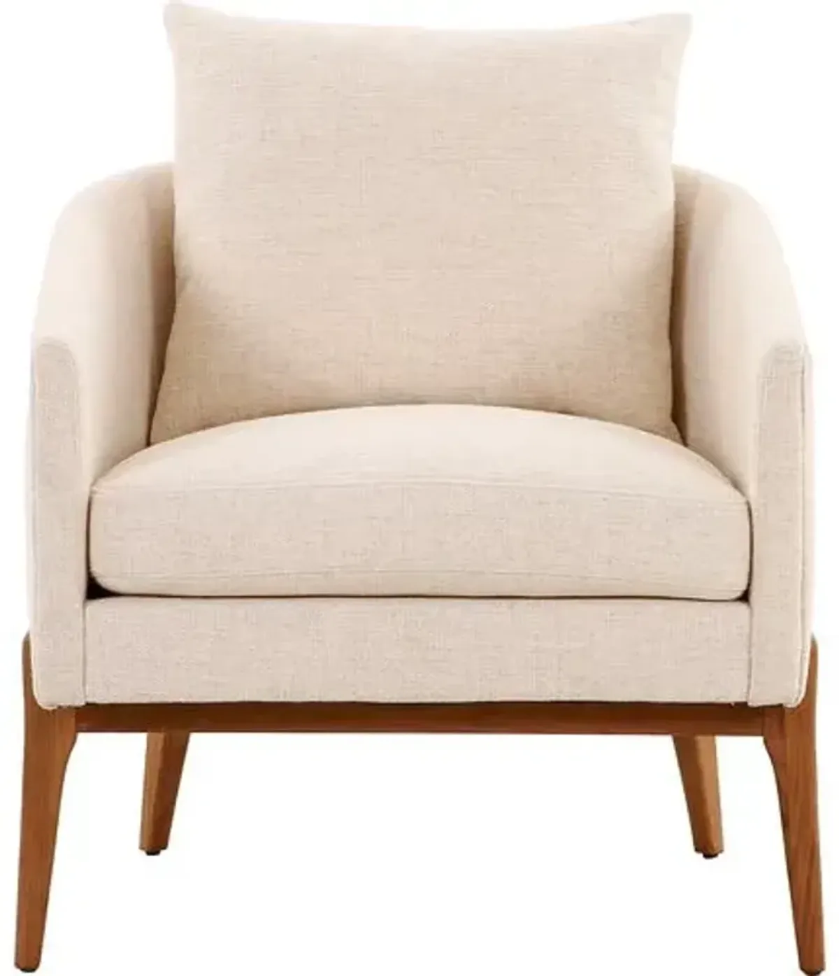 Brie Accent Chair - Beige - Curved Back, sloped arm, Comfortable, Durable, Generous Padding