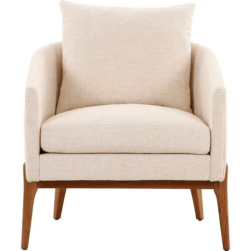 Brie Accent Chair - Beige - Curved Back, sloped arm, Comfortable, Durable, Generous Padding