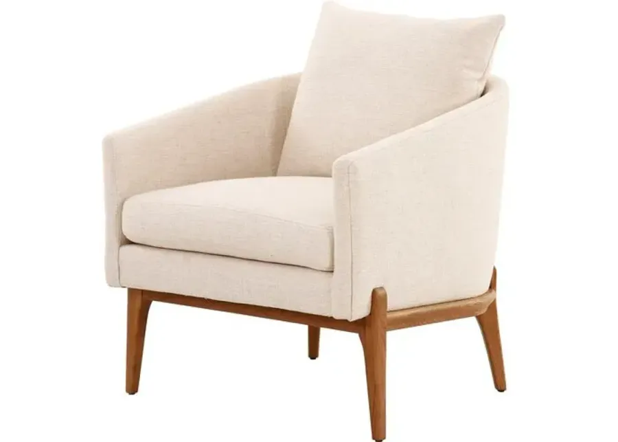 Brie Accent Chair - Beige - Curved Back, sloped arm, Comfortable, Durable, Generous Padding