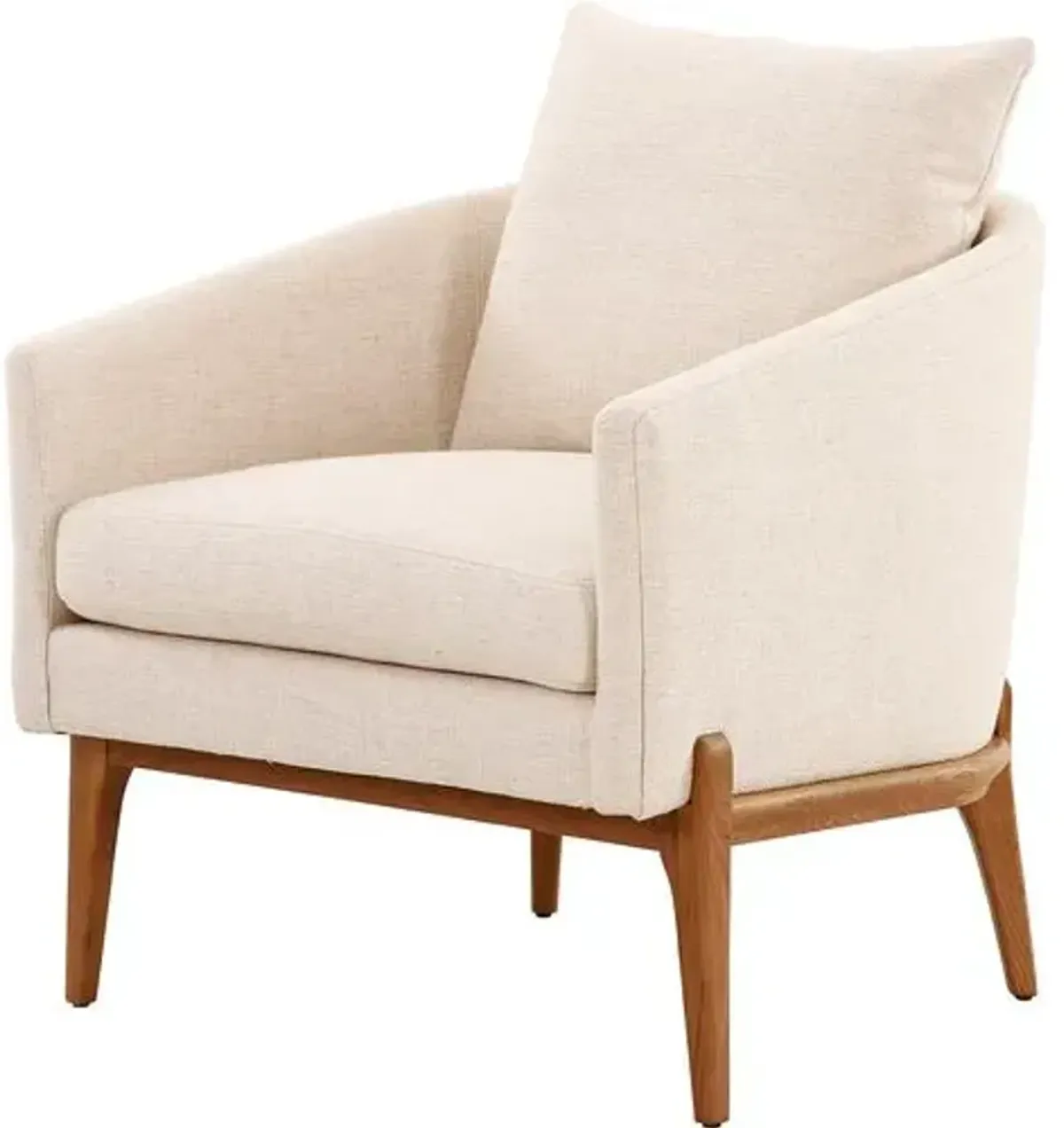 Brie Accent Chair - Beige - Curved Back, sloped arm, Comfortable, Durable, Generous Padding