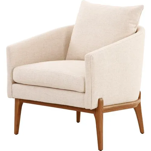 Brie Accent Chair - Beige - Curved Back, sloped arm, Comfortable, Durable, Generous Padding