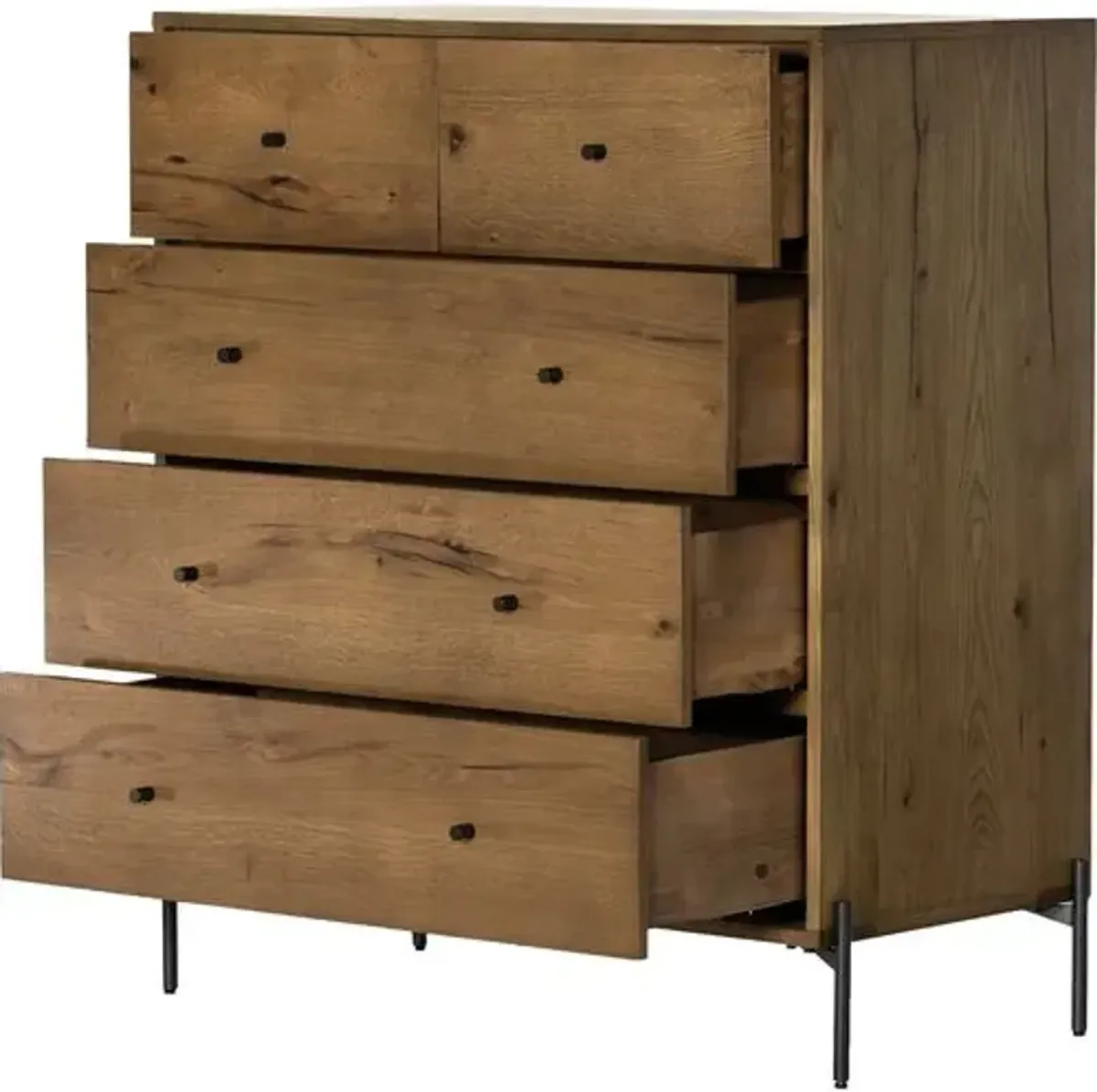 Alexis 5-Drawer Dresser - Amber Oak - Brown