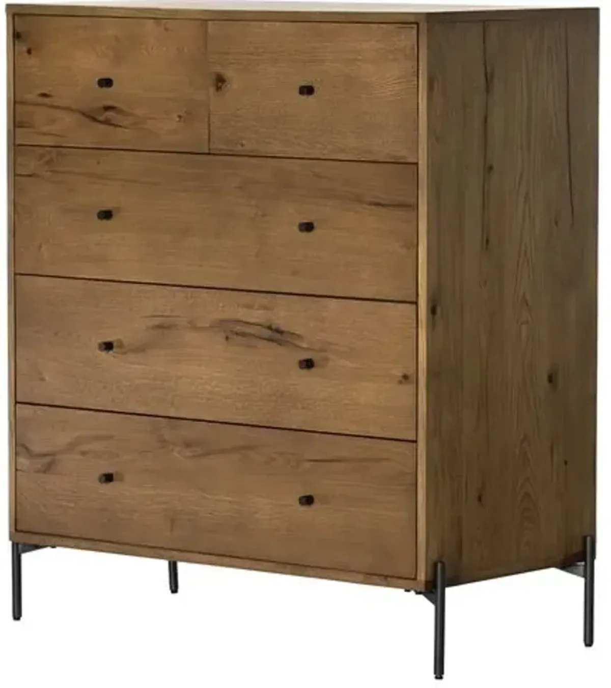 Meena 5-Drawer Dresser - Amber Oak - Brown