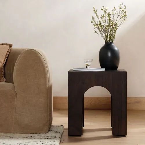 Ezra End Table - Smoked Guanacaste - Brown