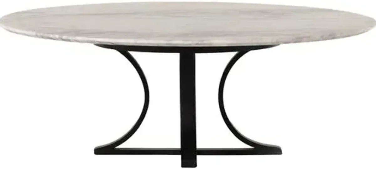 McKenna 48' Round Marble Coffee Table - White