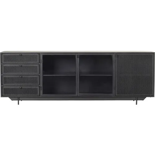 James Media Console - Perforated Black