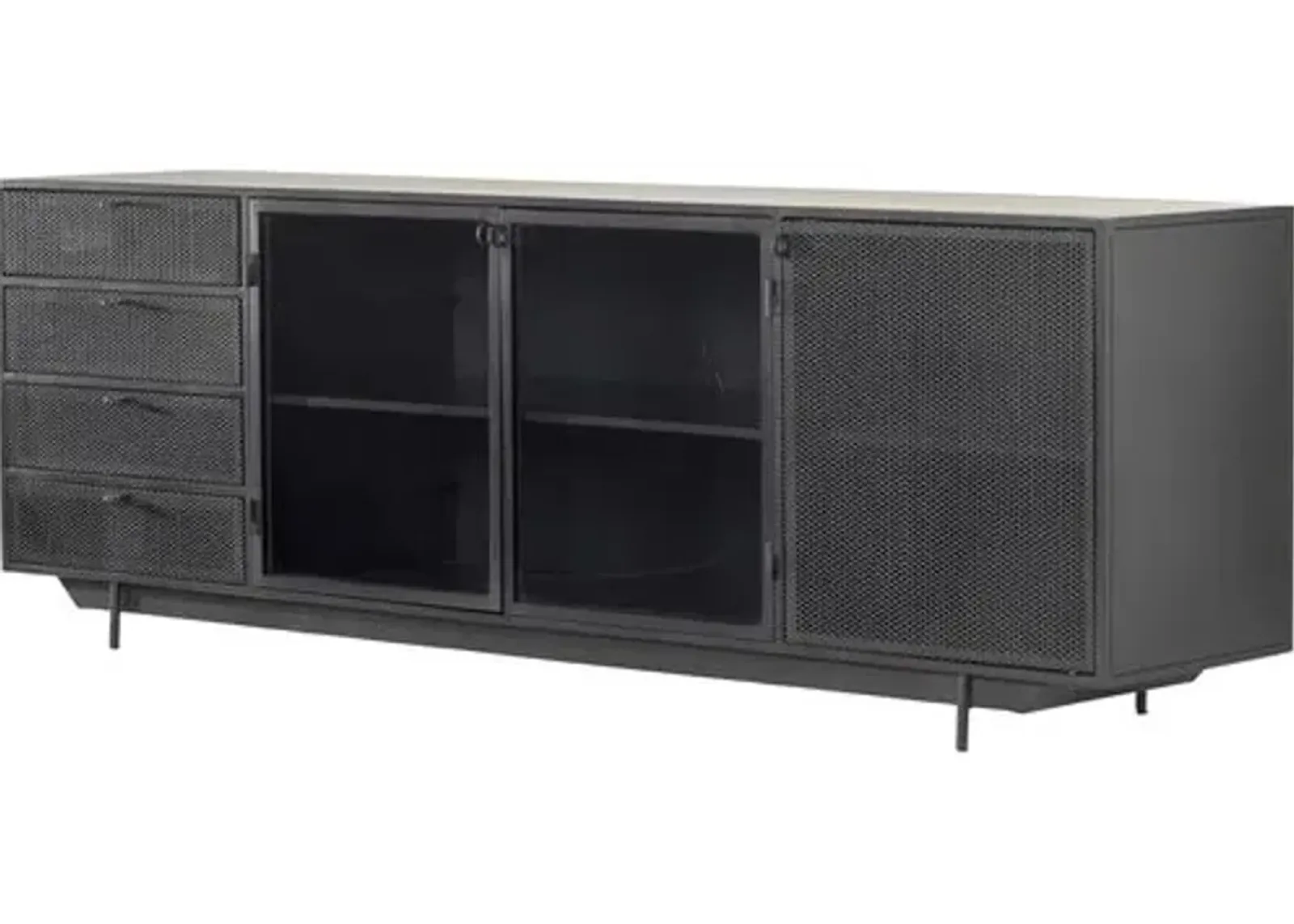 James Media Console - Perforated Black