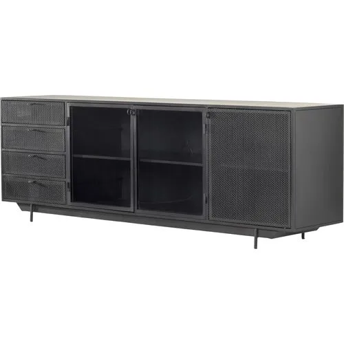 James Media Console - Perforated Black