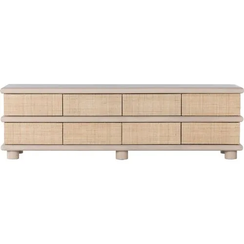 Misa Cane Media Console - Light Natural - Beige