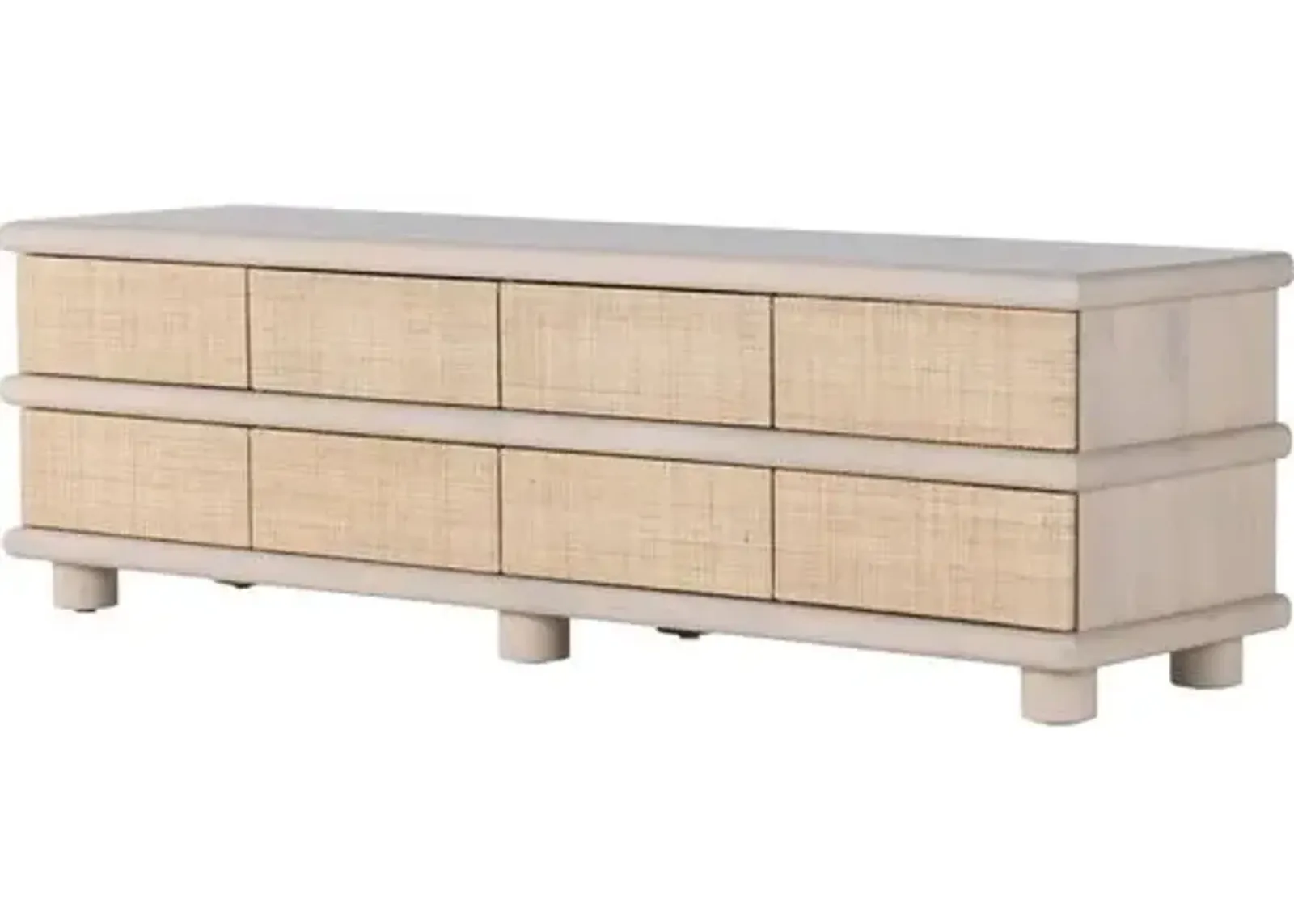 Misa Cane Media Console - Light Natural - Beige