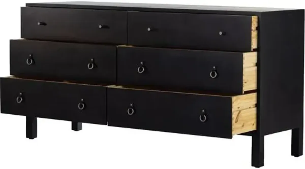 Braxton 6-Drawer Dresser - Black