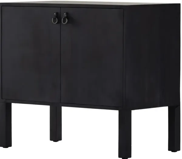 Braxton Bar Cabinet, Black Wash