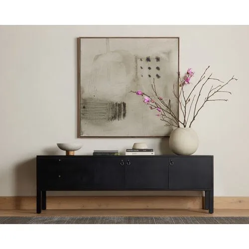 Braxton Media Console - Black Wash