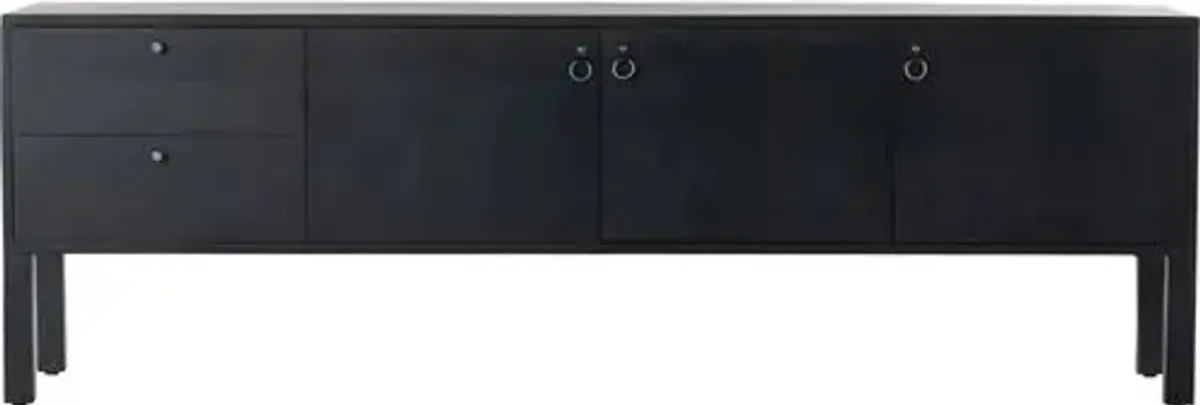 Braxton Media Console - Black Wash